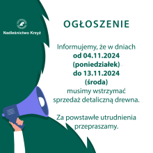 Przerwa w sprzedaży detalicznej drewna